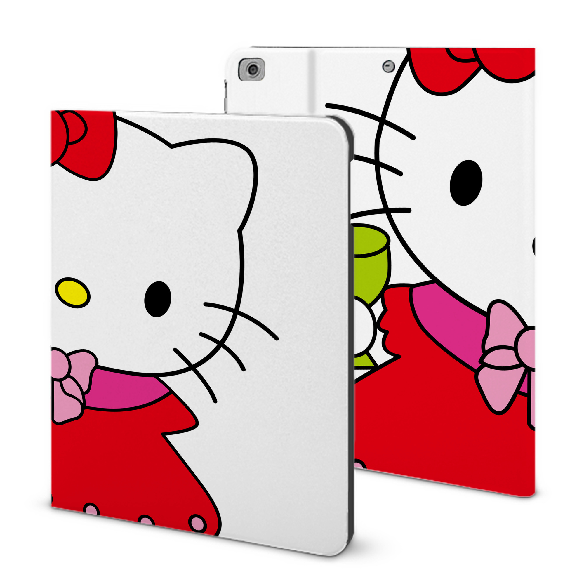 （画像用） Hello Kitty ハローキティ IPad ケース ブック型 PUレザー TPU 耐衝撃 軽量 薄型 ペン収納なし 全面保護 IPad 各モデル対応